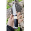 ЧОРНИЙ ГЕНЕРАЛ авторський ніж ручної роботи майстра Leo Knife, сталь Elmax в ламінаті з нержавіючого дамаску, 62 HRC, купити замовити в Україні